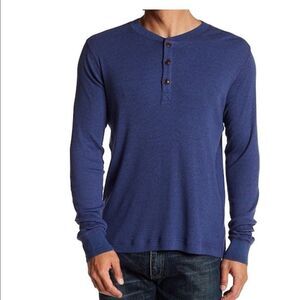 Robert Graham blue purple stripe henley size large